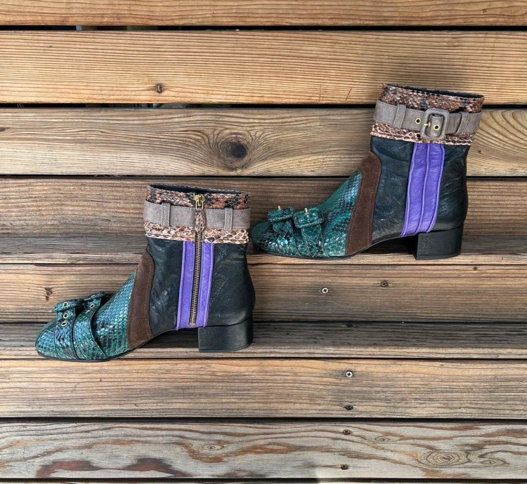Heeled Snakeskin Boots