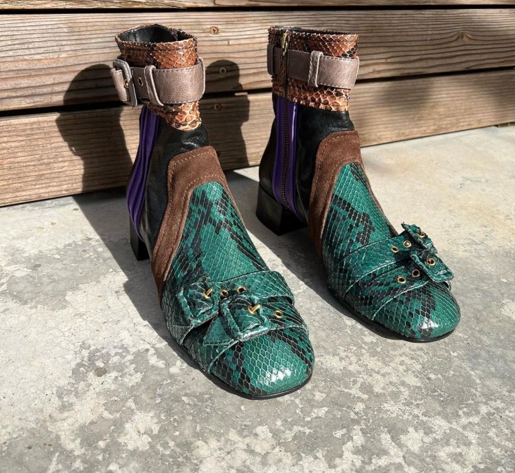 Heeled Snakeskin Boots