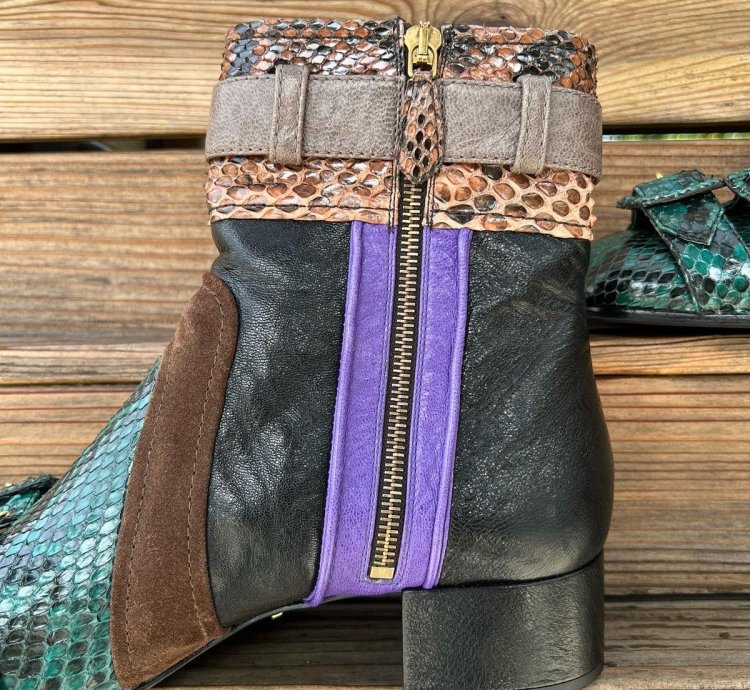 Heeled Snakeskin Boots