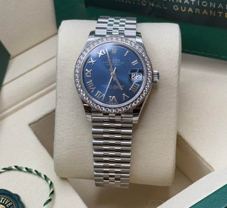 Rolex Datejust 31 New 2025 Blue Roman Dial Diamond Bezel Stainless Steel Jubilee