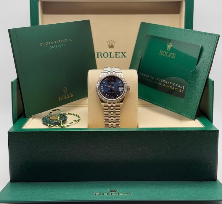 Rolex Datejust 31 New 2025 Blue Roman Dial Diamond Bezel Stainless Steel Jubilee