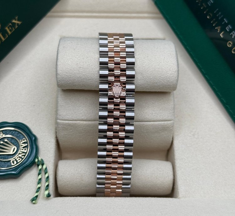Rolex Datejust 31 New 2025 Chocolate Diamond Dial Two Tone Rose Gold Fluted Jubilee Bracelet