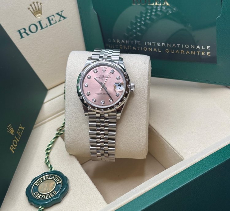 Rolex Datejust 31 New 2025 Pink Diamond Dial Scattered Diamond Bezel Stainless Steel Jubilee