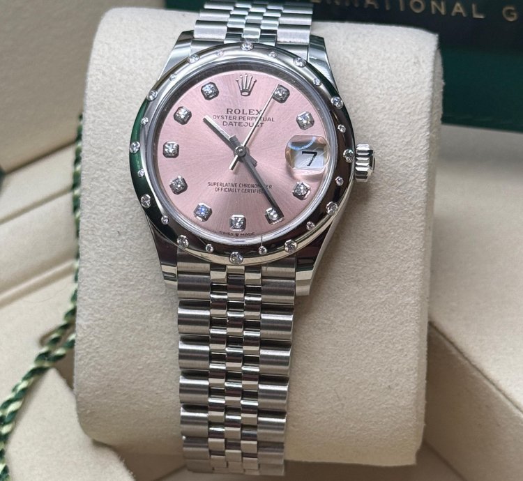 Rolex Datejust 31 New 2025 Pink Diamond Dial Scattered Diamond Bezel Stainless Steel Jubilee