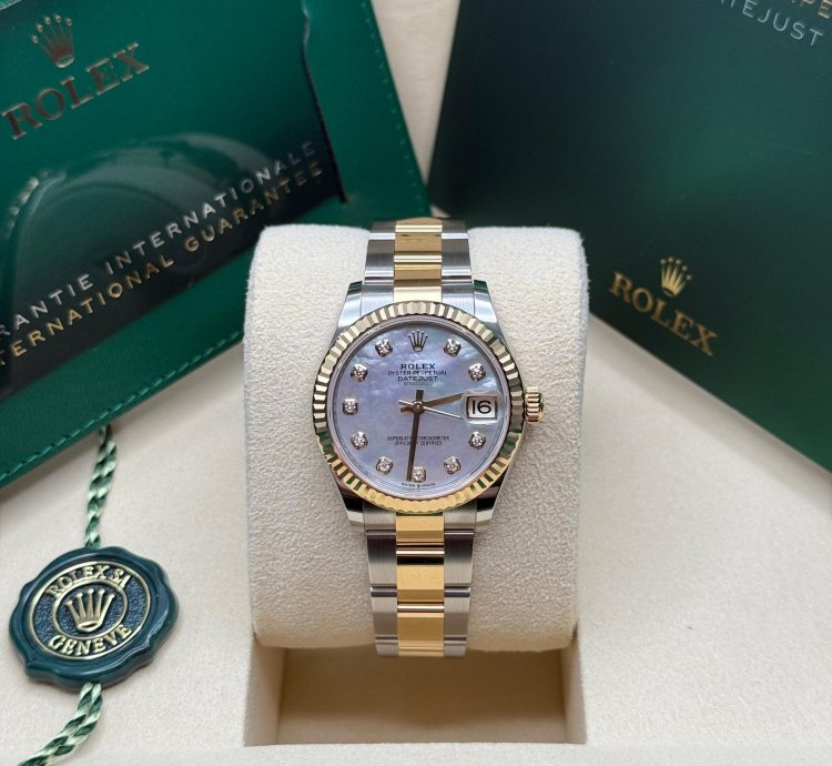 Rolex Datejust 31 New Mother Of Pearl Diamond Dial Fluted Bezel Oyster Bracelet