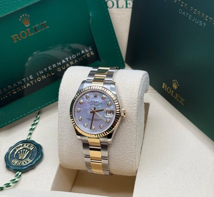 Rolex Datejust 31 New Mother Of Pearl Diamond Dial Fluted Bezel Oyster Bracelet