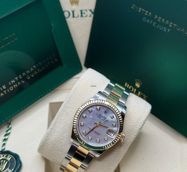 Rolex Datejust 31 New Mother Of Pearl Diamond Dial Fluted Bezel Oyster Bracelet