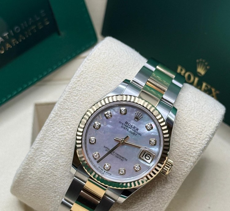 Rolex Datejust 31 New Mother Of Pearl Diamond Dial Fluted Bezel Oyster Bracelet