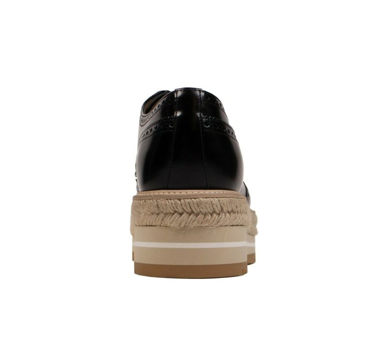 Leather Platform Lace-up Black Derby Shoes Size 11
