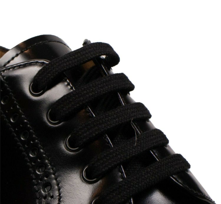 Leather Platform Lace-up Black Derby Shoes Size 11