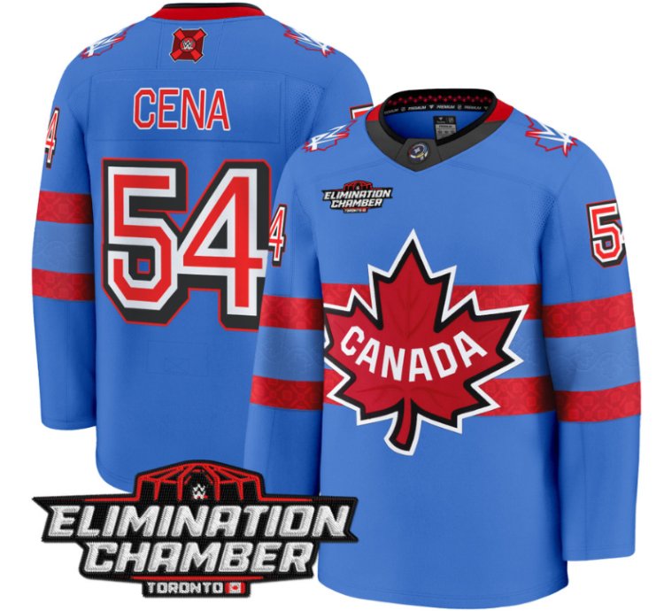 Men John Cena Jersey 54 Elimination Chamber Toronto 2025 Premium Stitched Royal