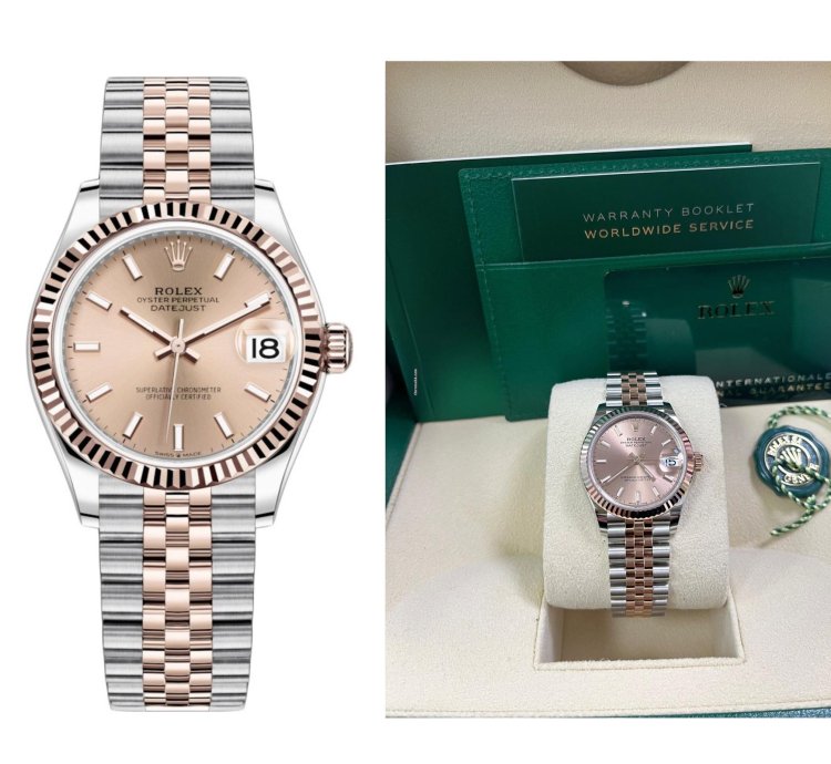 Rolex Datejust 31 Steel And Rose Gold Jubilee Bracelet Index Pink Dial 278271