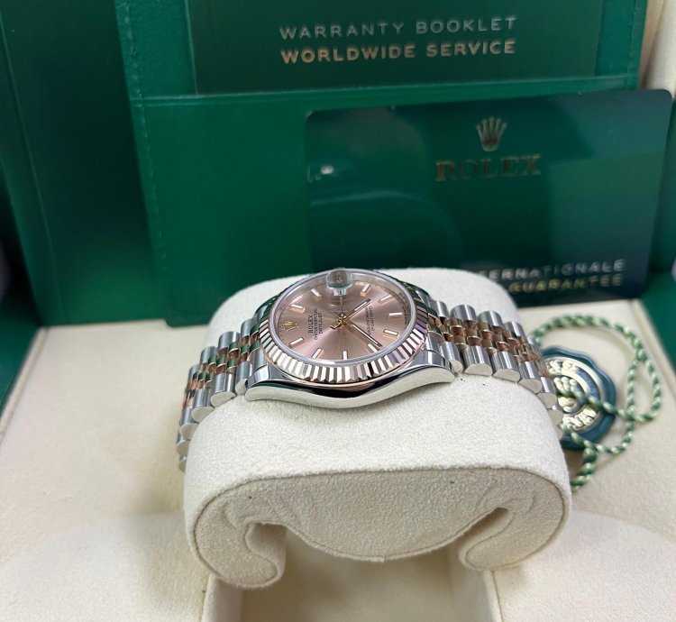 Rolex Datejust 31 Steel And Rose Gold Jubilee Bracelet Index Pink Dial 278271