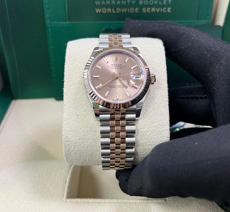 Rolex Datejust 31 Steel And Rose Gold Jubilee Bracelet Index Pink Dial 278271