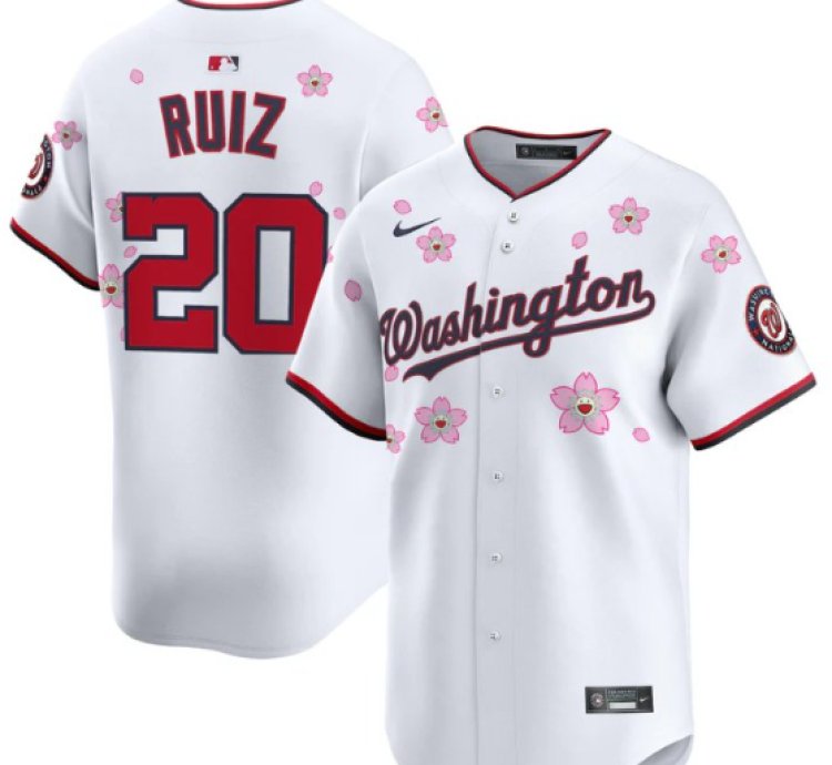 Keibert Ruiz Jersey 20 Washington Nationals Cherry Blossom Vapor Premier Limited Stitched White