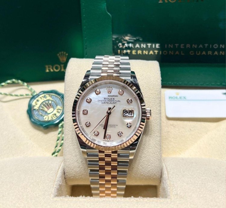 Rolex Datejust 36 126231 Datejust 36mm Steel 18k Rose Gold Mop Diamond Dial Jubilee