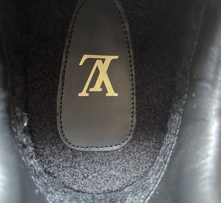 Louis Vuitton Black Leather And Wool Trainer Sneaker