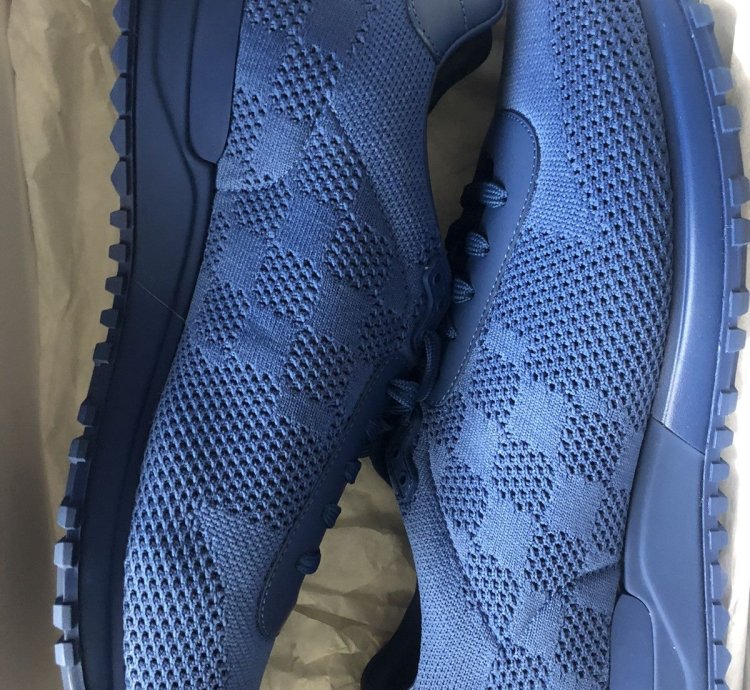 Louis Vuitton Blue Damier Mesh Run Away Sneakers
