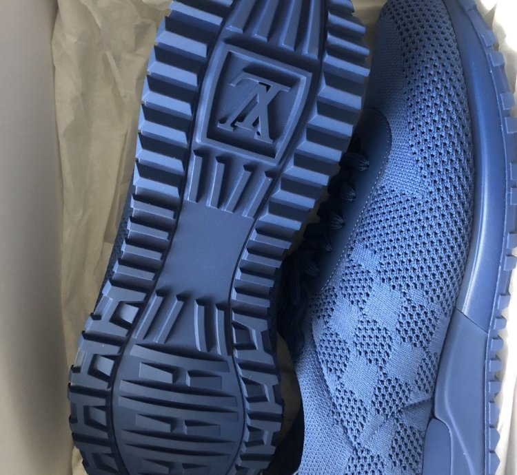 Louis Vuitton Blue Damier Mesh Run Away Sneakers