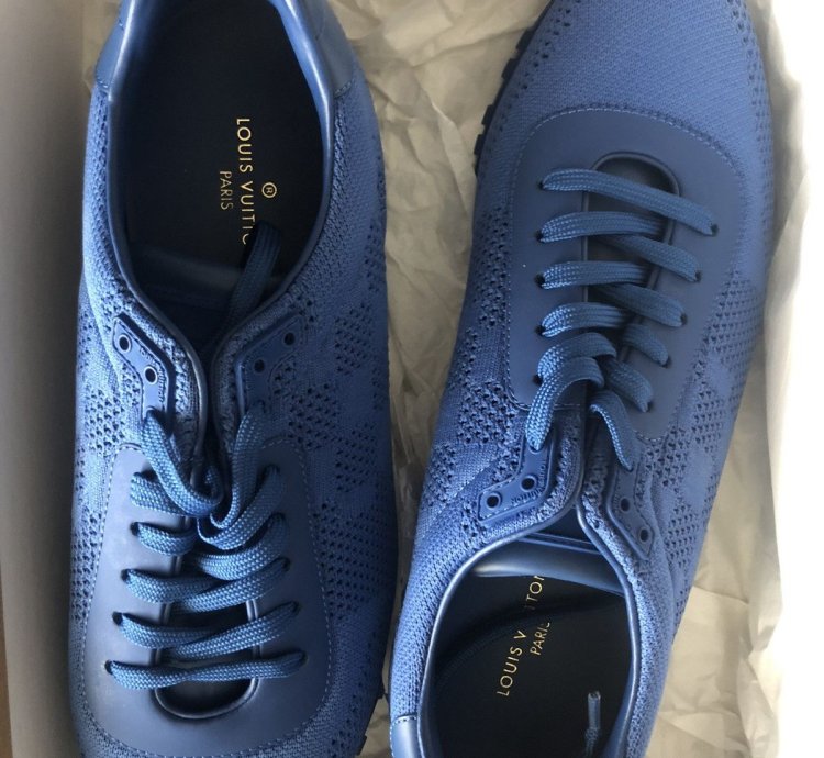 Louis Vuitton Blue Damier Mesh Run Away Sneakers