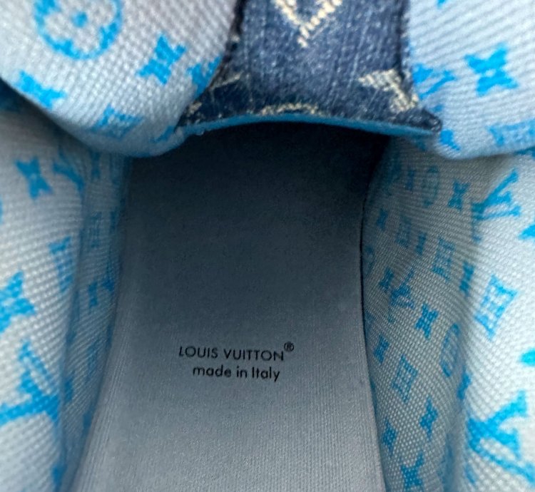 Louis Vuitton Blue Denim Monogram Crystal Skate Trainers
