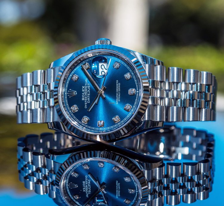 Rolex Datejust 36 126234 - Bright Blue Diamond Set Dial - Jubilee Bracelet