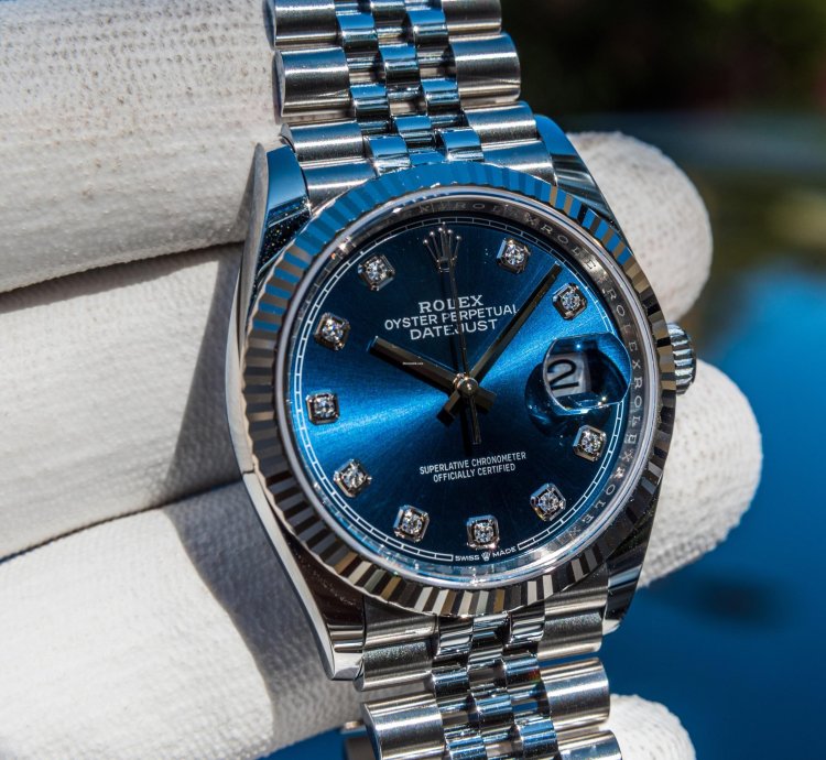 Rolex Datejust 36 126234 - Bright Blue Diamond Set Dial - Jubilee Bracelet