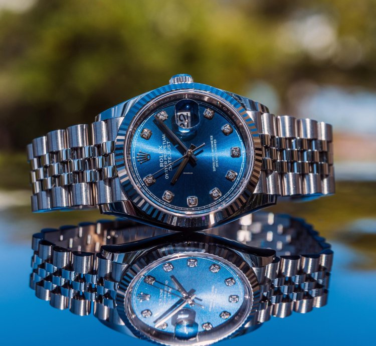 Rolex Datejust 36 126234 - Bright Blue Diamond Set Dial - Jubilee Bracelet