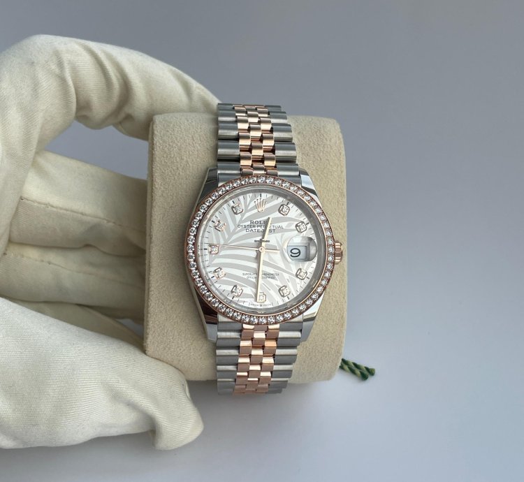 Rolex Datejust 36 126281rbr Palmeras Diamonds Dial Jubilee