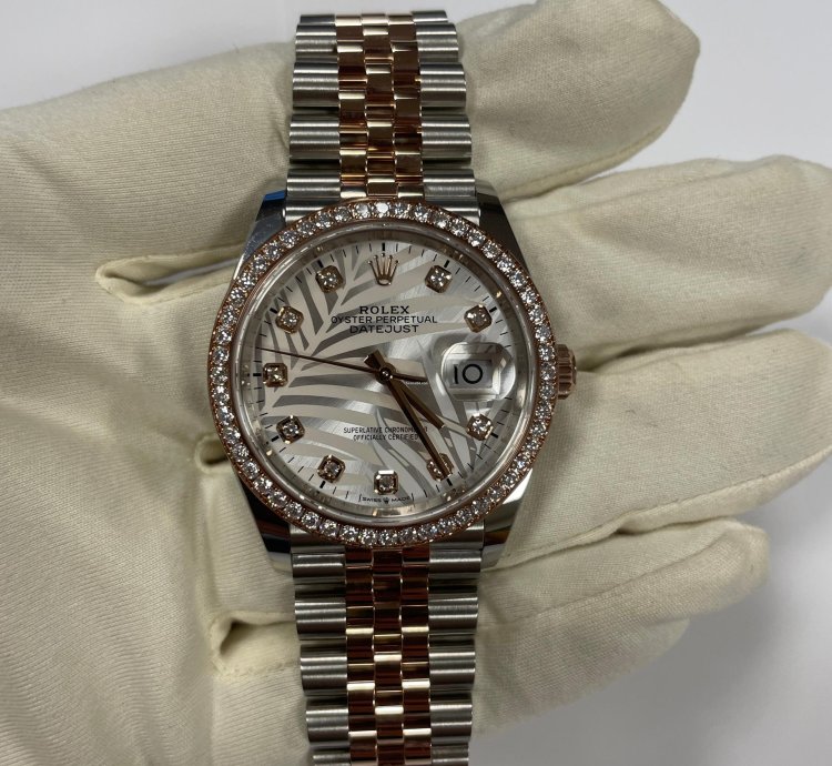 Rolex Datejust 36 126281rbr Palmeras Diamonds Dial Jubilee