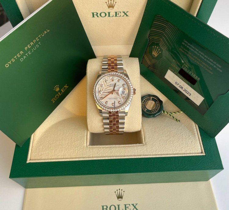 Rolex Datejust 36 126281rbr Palmeras Diamonds Dial Jubilee
