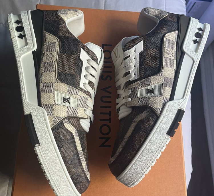 Louis Vuitton Brown Beige Damier Trainer Sneaker