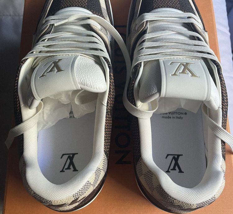 Louis Vuitton Brown Beige Damier Trainer Sneaker
