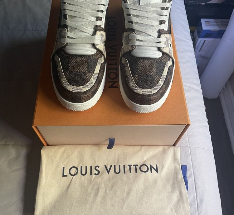 Louis Vuitton Brown Beige Damier Trainer Sneaker