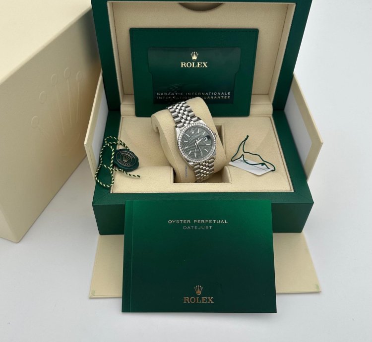 Rolex Datejust 36 126284rbr 2024 Palm Diamond Bezel Discontinued Green Gr Unworn