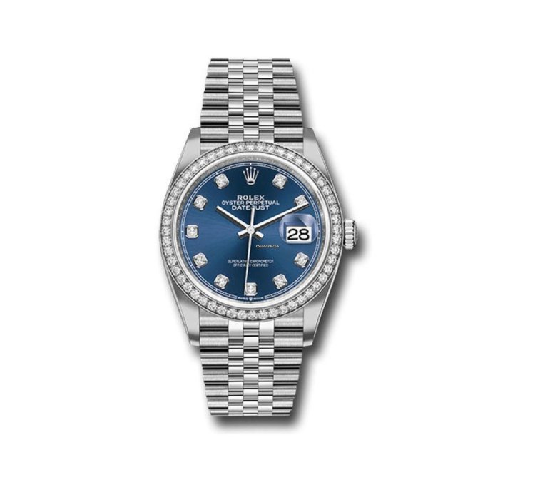 Rolex Datejust 36 126284rbr Blue Diamond Jubilee Bracelet Unworn 2023