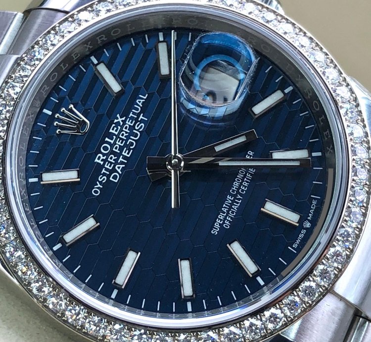 Rolex Datejust 36 126284rbr Blue Fluted Wave Motif Dial Oyster 126284rbr-0041