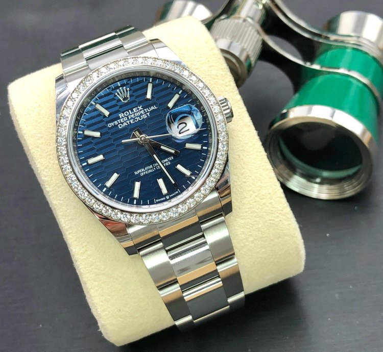 Rolex Datejust 36 126284rbr Blue Fluted Wave Motif Dial Oyster 2021 New Model