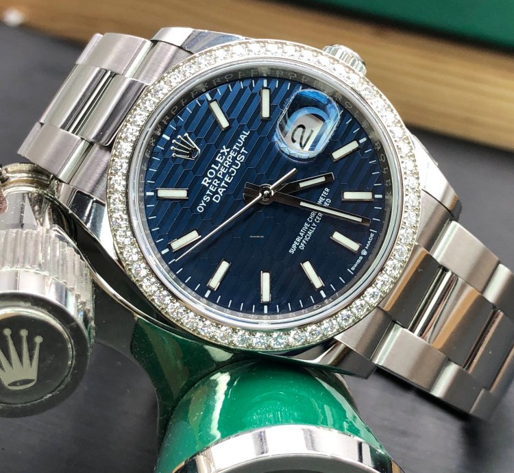 Rolex Datejust 36 126284rbr Blue Fluted Wave Motif Dial Oyster 2021 New Model