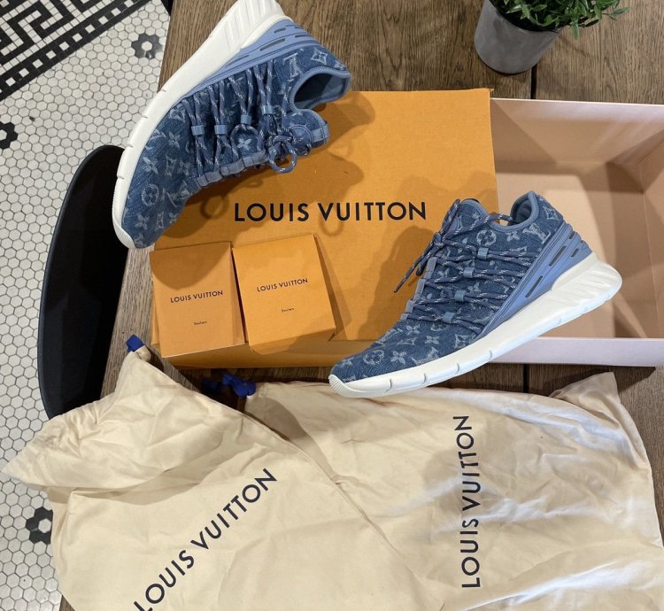 Louis Vuitton Fastlane Denim Blue Size 8 5lv9 5m New