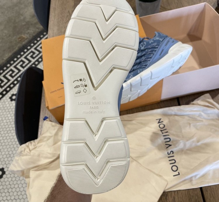 Louis Vuitton Fastlane Denim Blue Size 8 5lv9 5m New