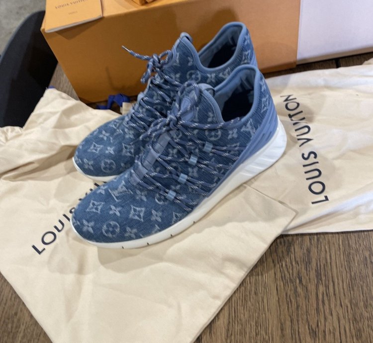 Louis Vuitton Fastlane Denim Blue Size 8 5lv9 5m New