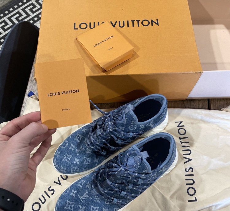 Louis Vuitton Fastlane Denim Blue Size 8 5lv9 5m New