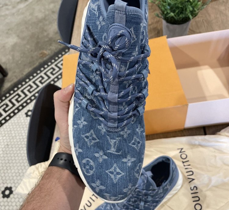 Louis Vuitton Fastlane Denim Blue Size 8 5lv9 5m New