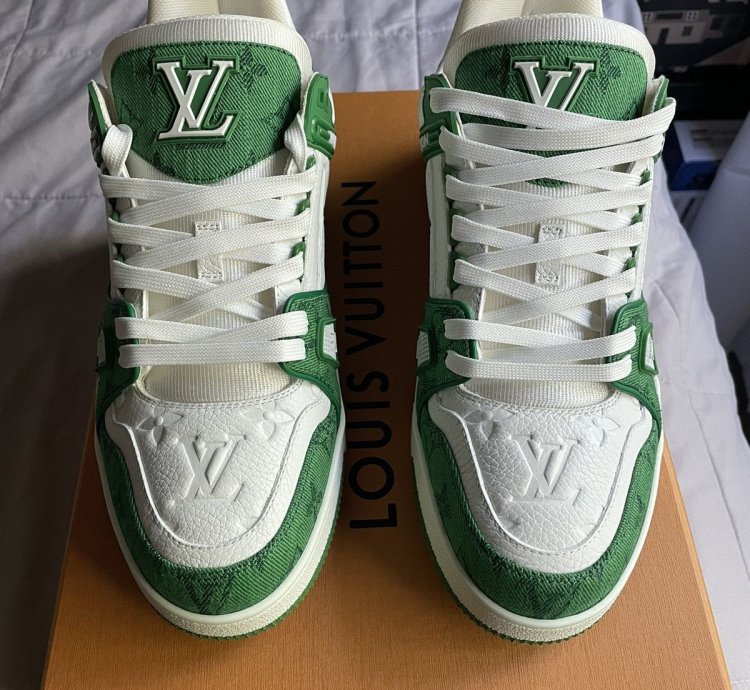 Louis Vuitton Green Denim Monogram Trainer Sneaker