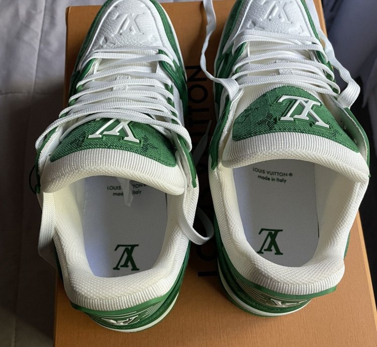 Louis Vuitton Green Denim Monogram Trainer Sneaker