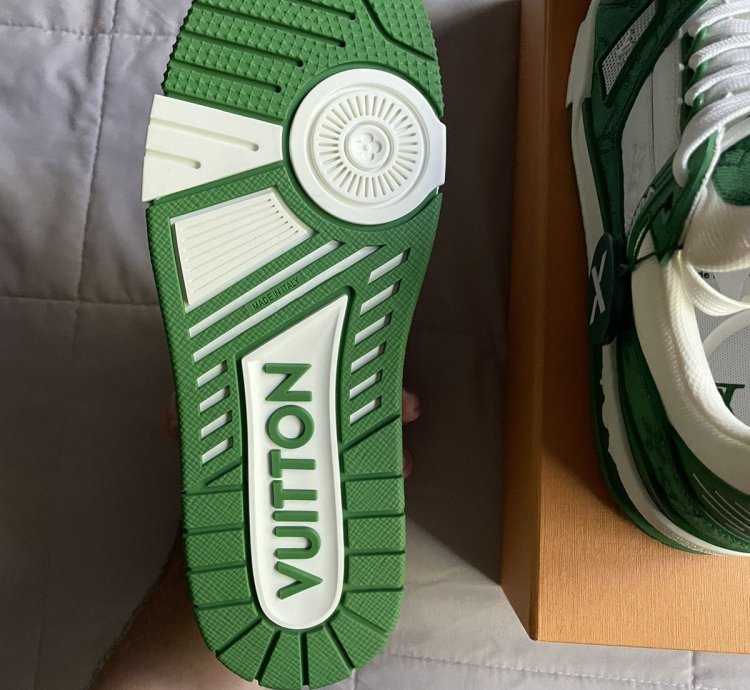 Louis Vuitton Green Denim Monogram Trainer Sneaker