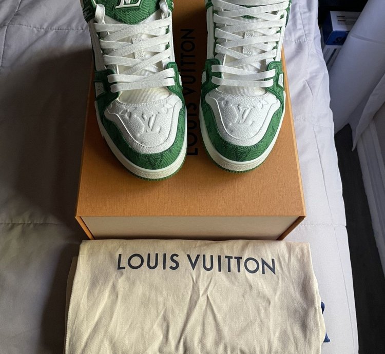 Louis Vuitton Green Denim Monogram Trainer Sneaker