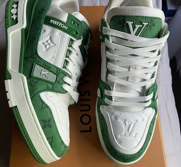 Louis Vuitton Green Denim Monogram Trainer Sneaker