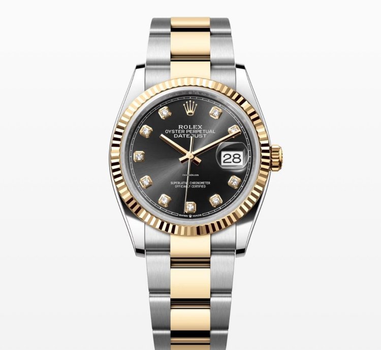 Rolex Datejust 36 2024 Datejust 36 Bi-metal Black Diamond Dial Oyster Bracelet Unworn Box Papers 126233
